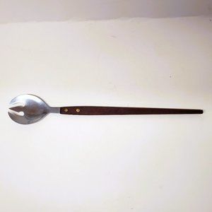 Mid Century Salad Serving Spoon/Fork LONG Wood Handle Vintage MCM Japan